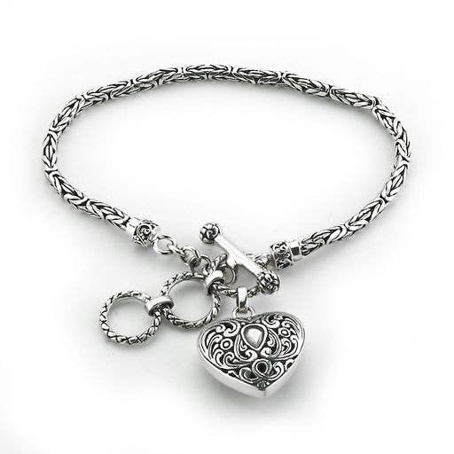 SS balinesisk Design hjerte form armbånd for engroshandel hos Eli Pebble