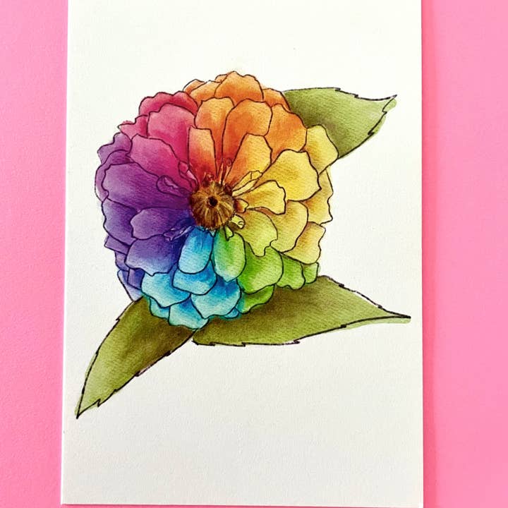 Unruly Wit - Wholesale Stationery/Notecard Set - Rainbow Flower Mini Cards7