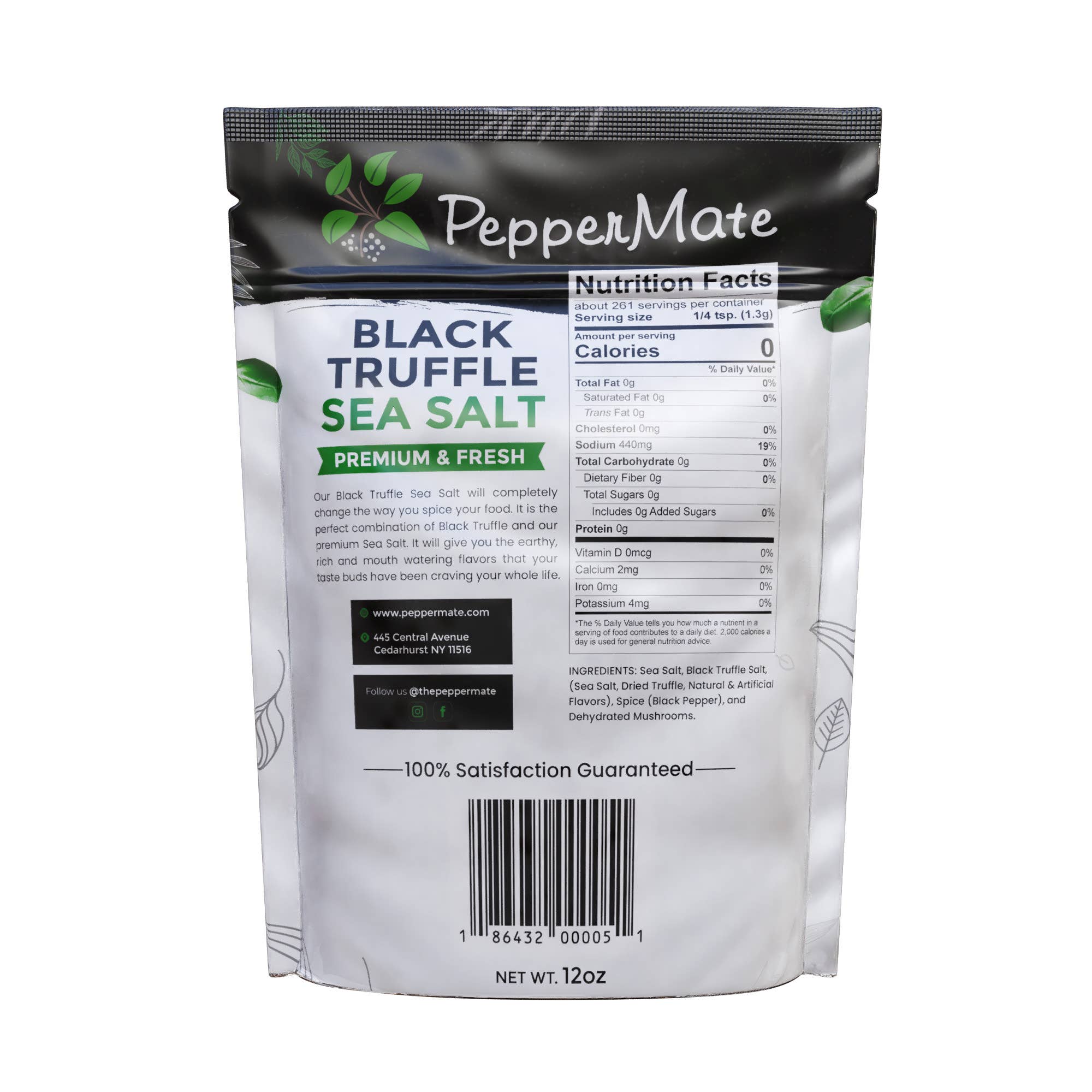 Peppermate - Wholesale Salt - Grindable Black Truffle Sea Salt-12 OZ2