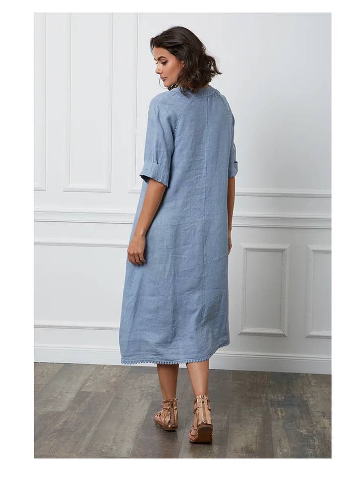LÉA & LUC - Wholesale Dress - Women's - Long dress in 100% linen REF.7161