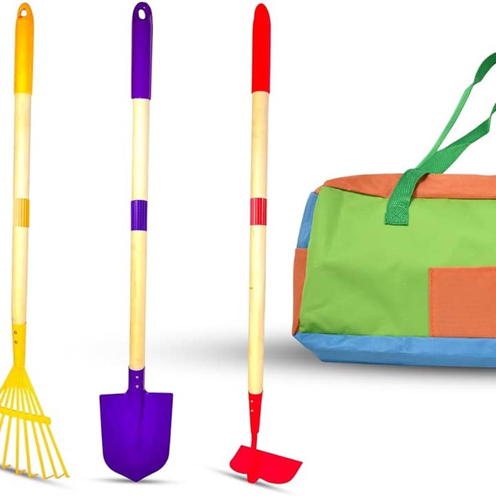 JustForKids Kids Detachable Garden Tool Set, w/ Travel Bag for wholesale by G & F Products