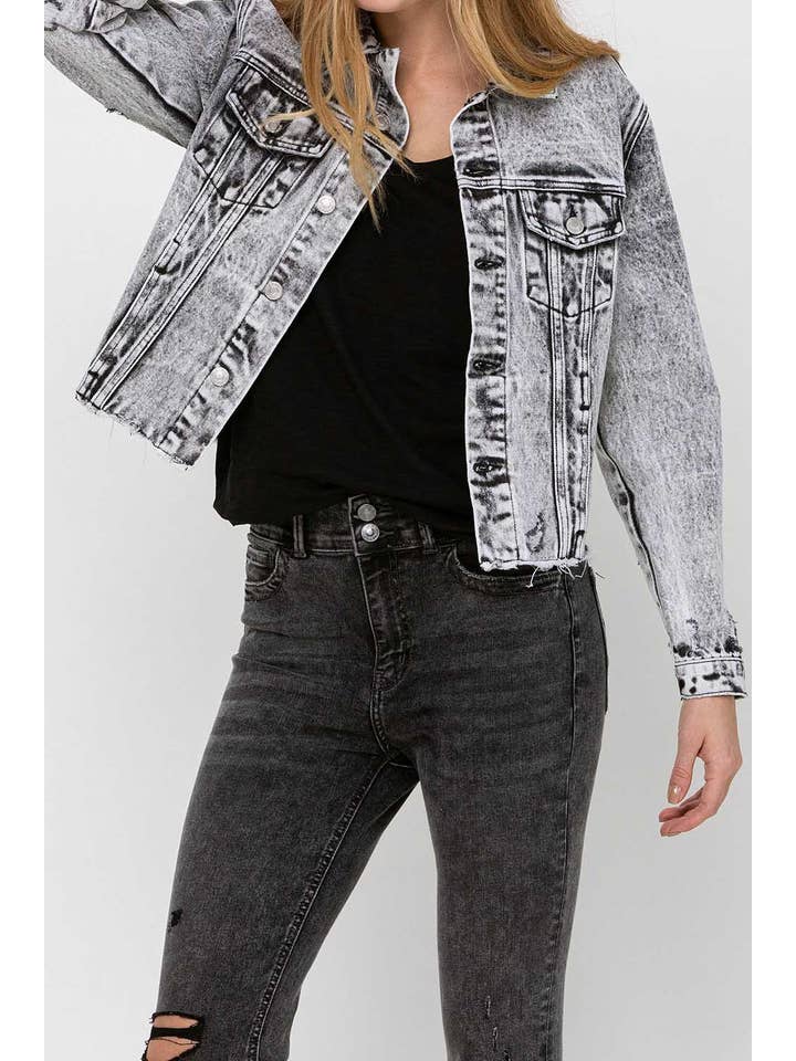 ESCALA KLASSISCHE CROP-JEANSJACKE IM USED-LOOK VT1156 für den Großhandel auf Faire