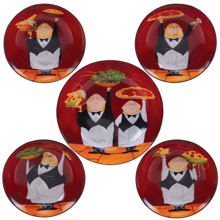 5 pc. Stoneware Pasta Sets Waiters © Tracy Flickinger for wholesale by Certified International