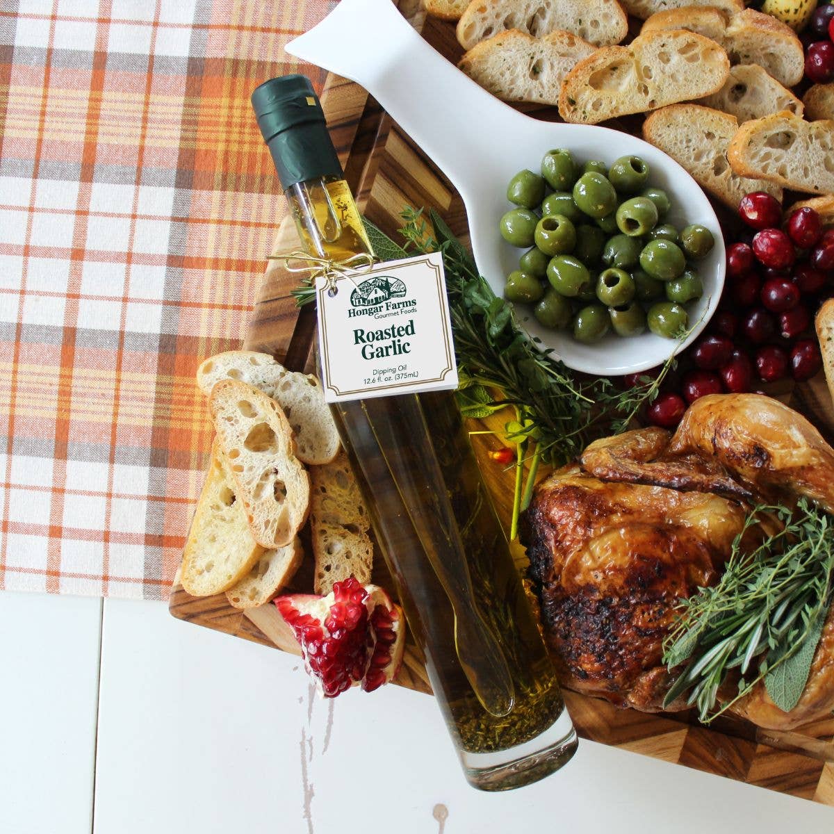 Hongar Farms - Wholesale Cooking Oil - Roasted Garlic EVOO Blend – Bold Flavor (375mL Tall Round)2