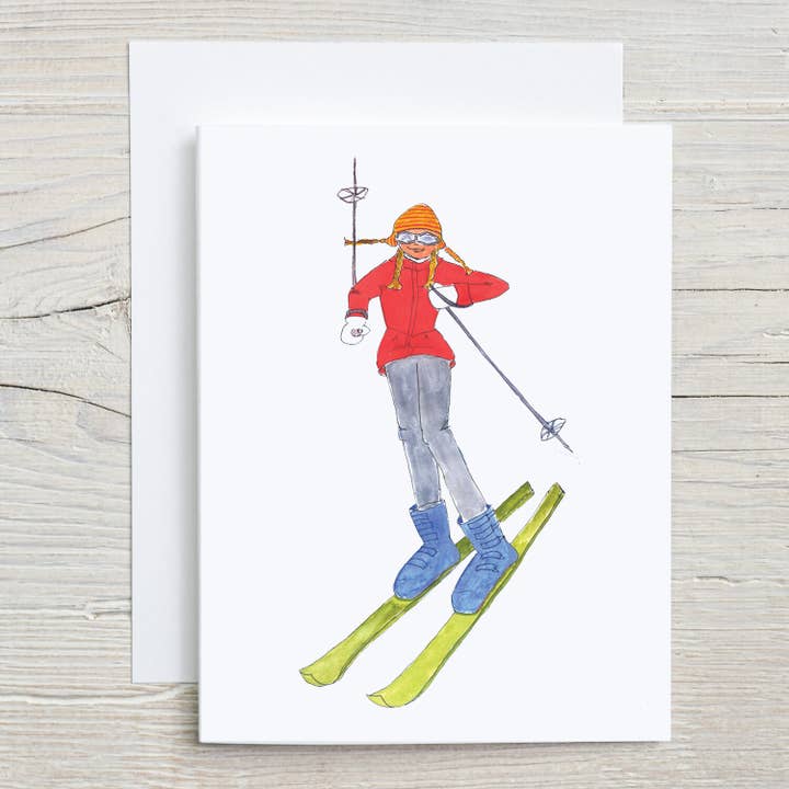 Skier Birthday, Card for Her for wholesale by Andi’s People