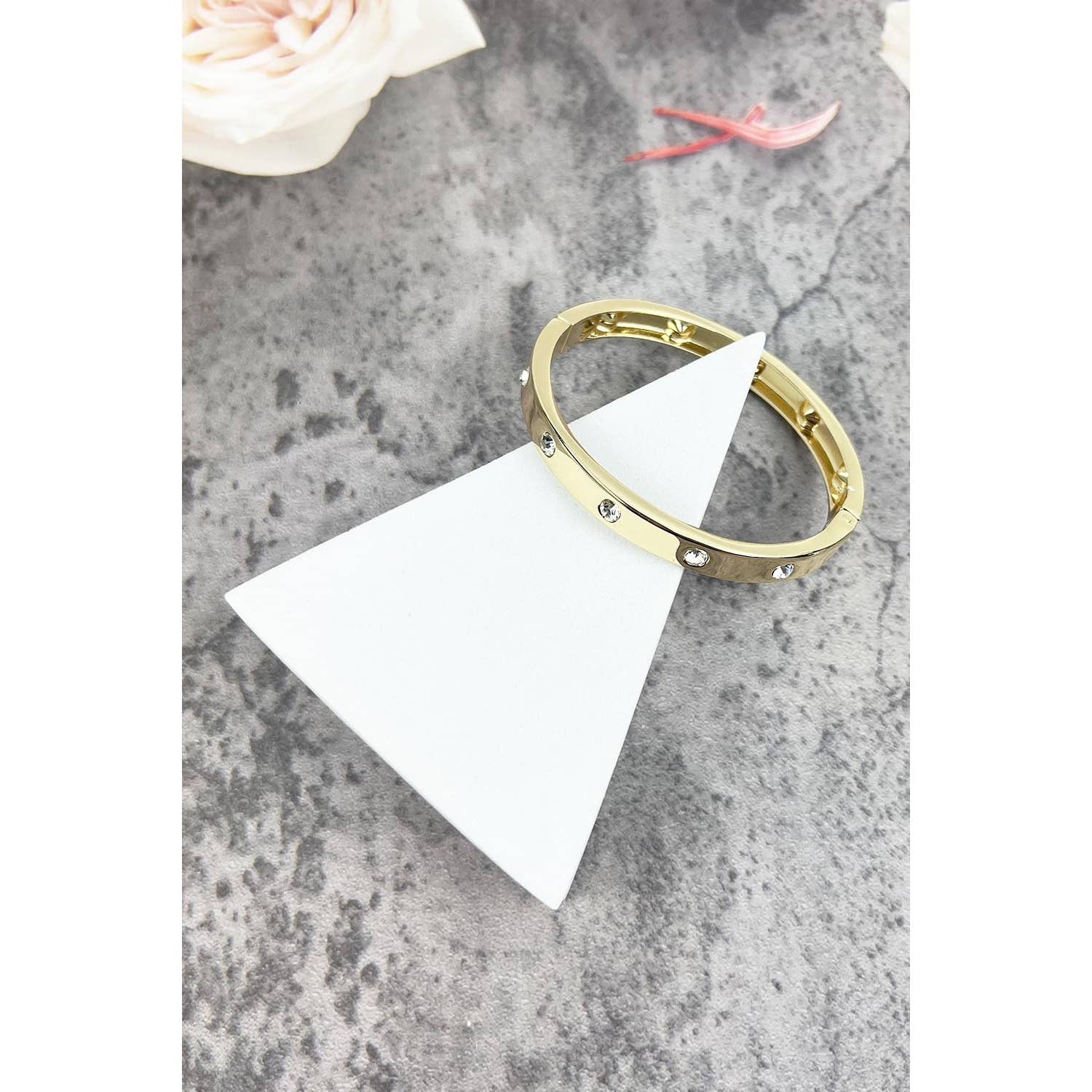 JHP Collection - Wholesale Bangle Bracelet - BANGLE BRACELET WITH RHINESTONES PATTERN9