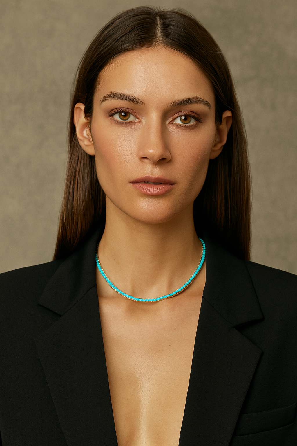 Sahira Jewelry Design - Wholesale Link & Chain Necklace - Karla Tennis Necklace - Turquoise1