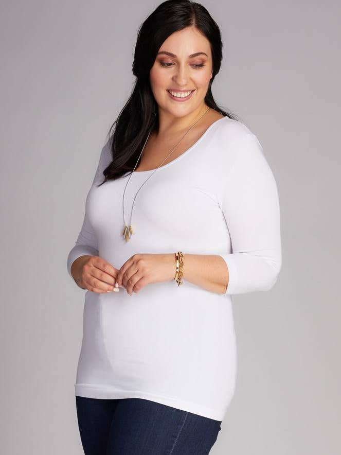 Plus Bamboo 3/4 Sleeve Top- CEBTL1206 for wholesale by C'est Moi Clothing Co