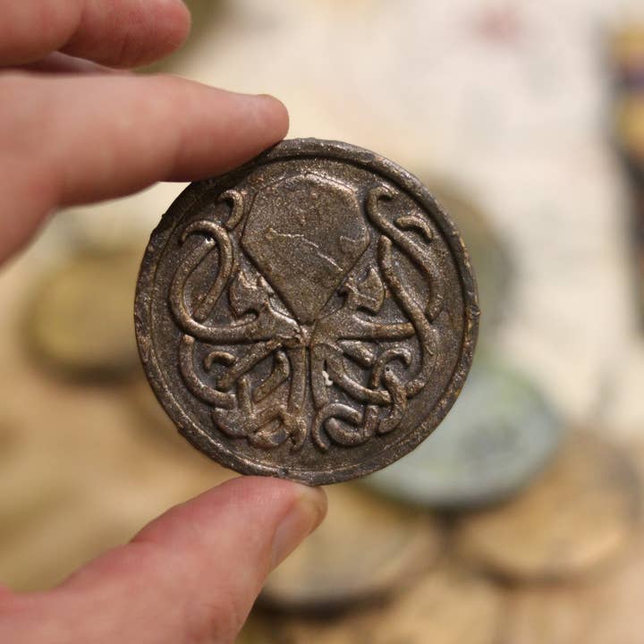 Kutuleras - Wholesale Keepsake Coin/Token - Kraken coin, handmade token, handpainted role playing gift5