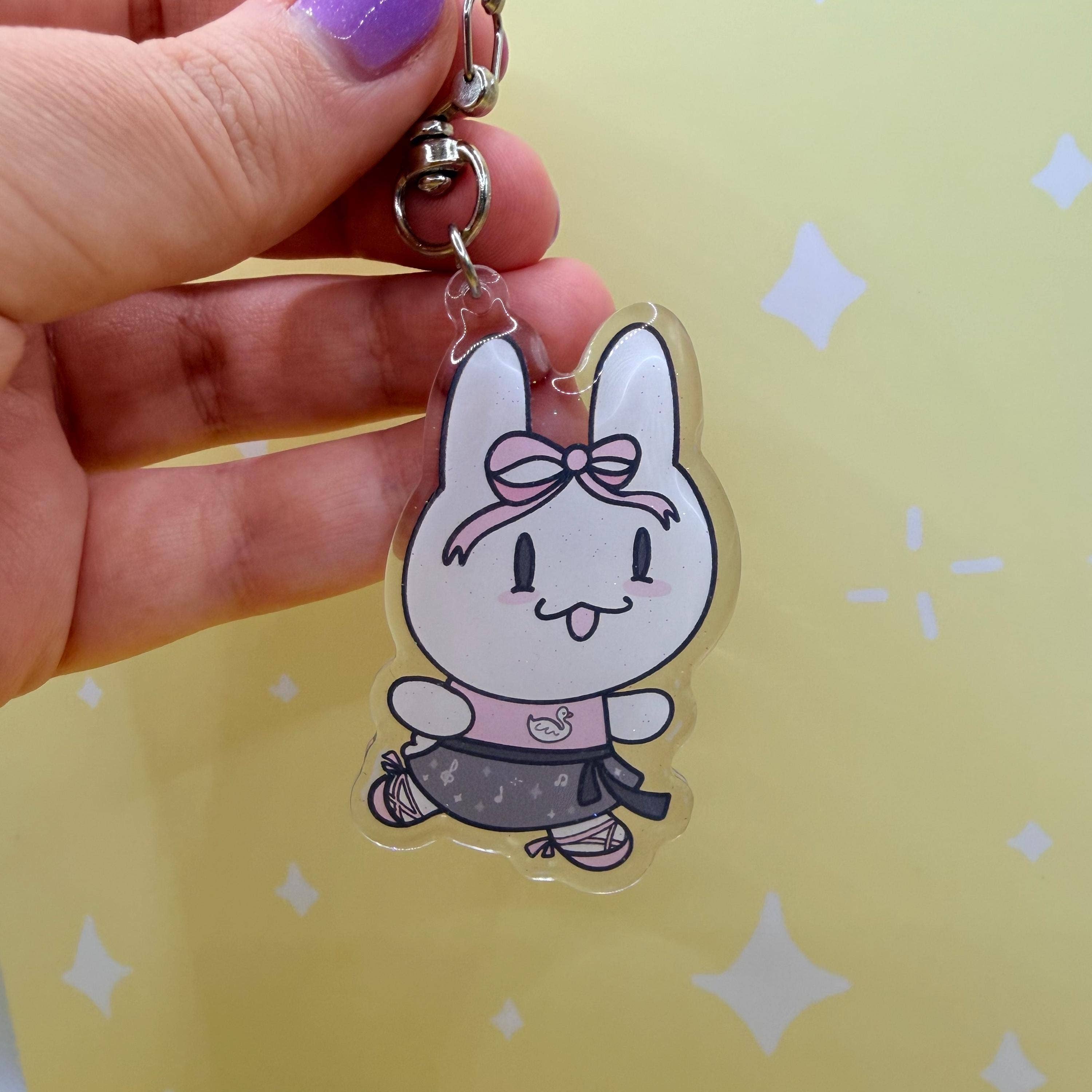 Courtney Elizabeth Studio - Wholesale Keychain - Women's - Kawaii Bunny Ballerina Glitter Acrylic Keychain4