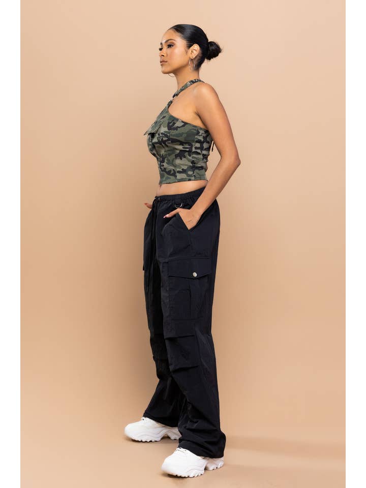 No Vacancy - Wholesale Pants - Women's - Low waist cargo parachute pants4