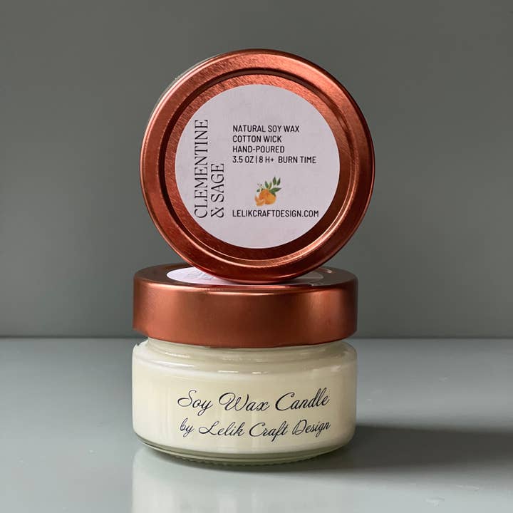 Lelik Craft Design - Wholesale Jar/Filled Candle - Soy Wax Scented Candle in Glass Jar: 8 oz and 3.5 oz