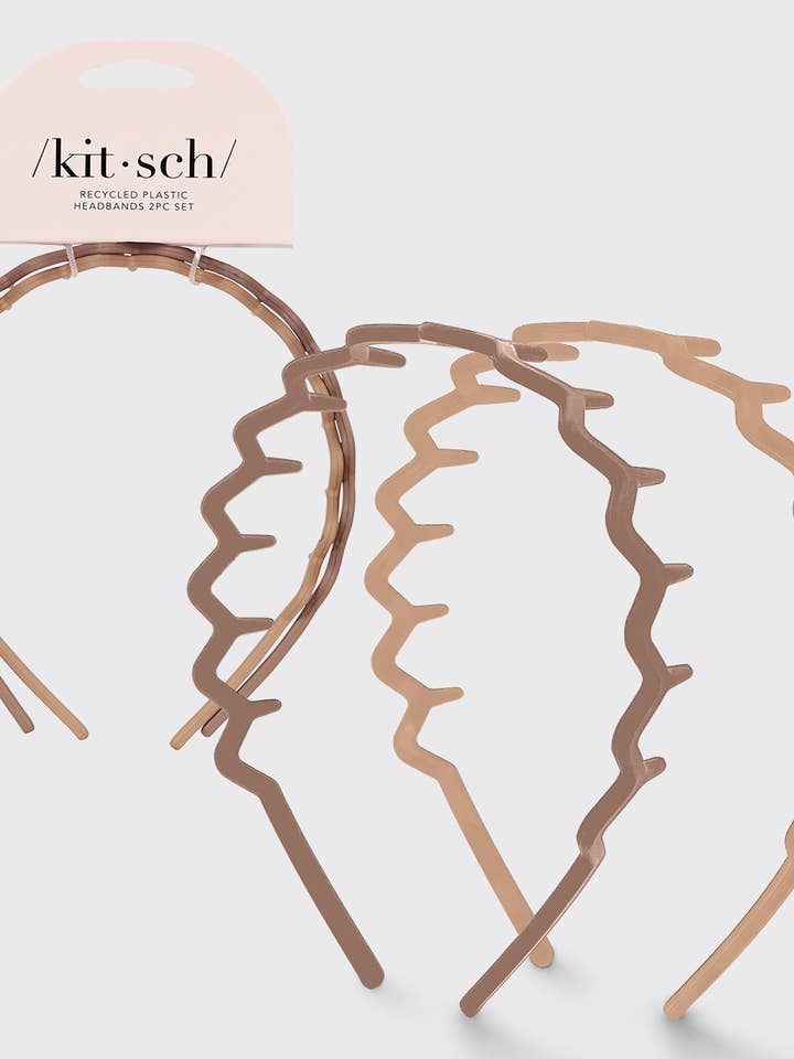 Recycled Plastic Zig Zag Headband 2pc - Neutral and other Purchase Wholesale zigzag. Free Returns & Net 60 Terms on Faire trending on Faire.