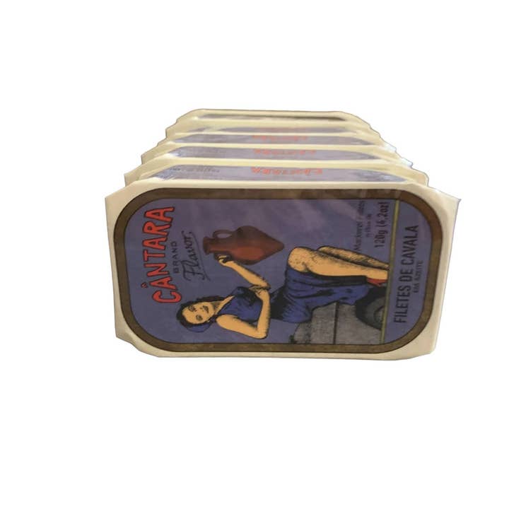 Tin Can Fish ( BELA, Cantara, Mar, Porthos, Varina ) - Wholesale Tinned Fish - Cantara Brand Mackerel Fillets in Olive Oil - 6 Pack