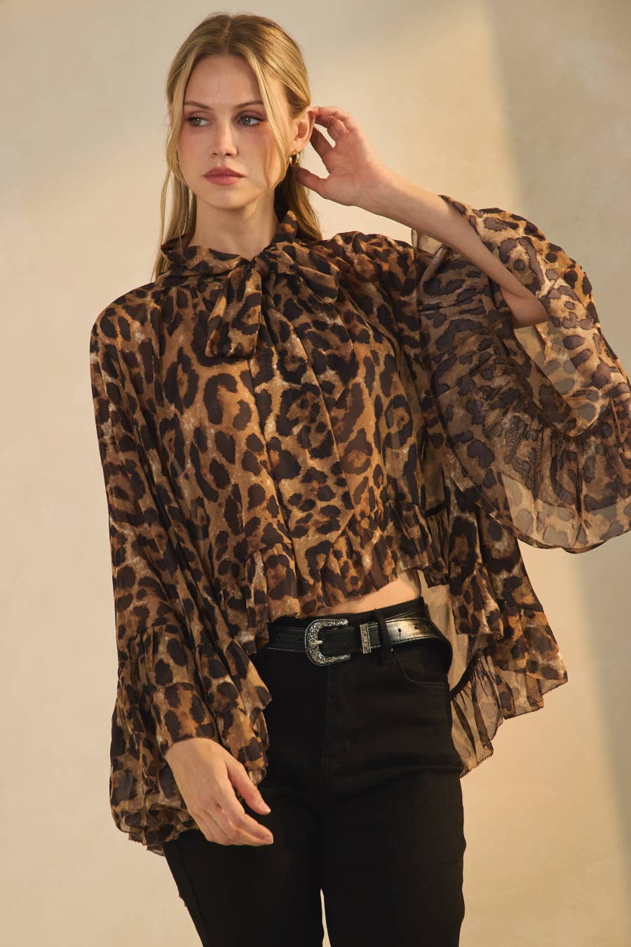 Oddi - Wholesale Blouse - Women's - Leopard Printed Chiffon Blouse5