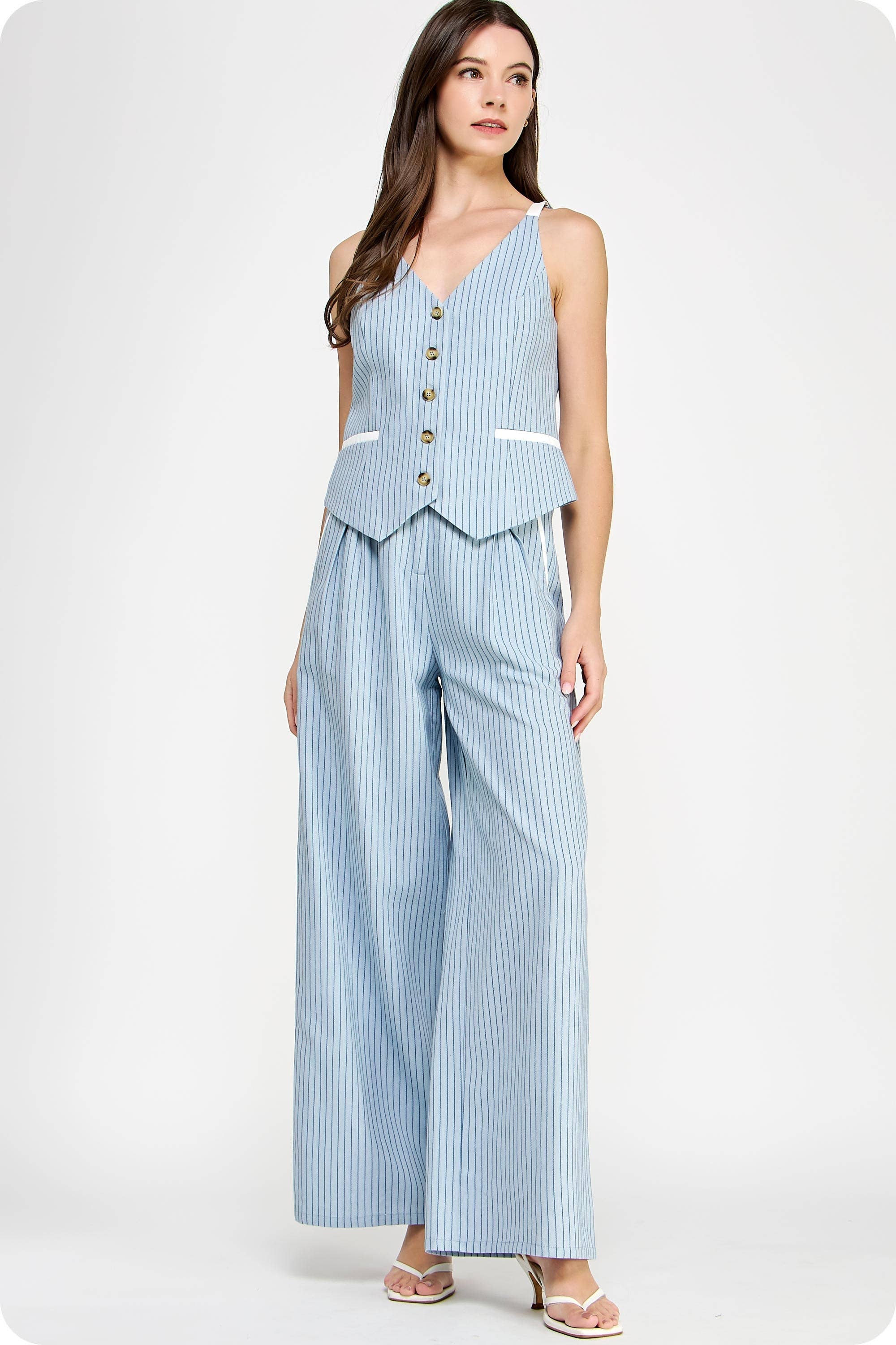 Strut & Bolt – Engroshandel Bukser - Dame – Linnedbukser med kontrastpiping detaljer27