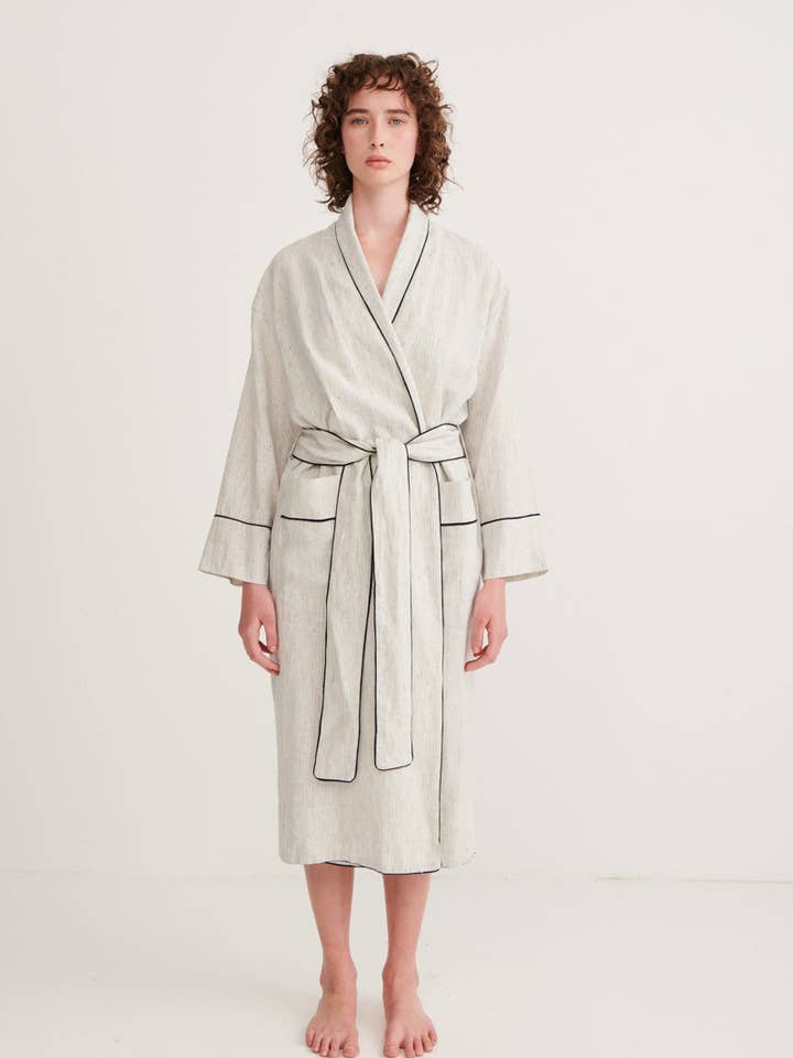 ANDREA & JOEN - Wholesale Robe – Women's - Pin Stripe Ivy Robe3
