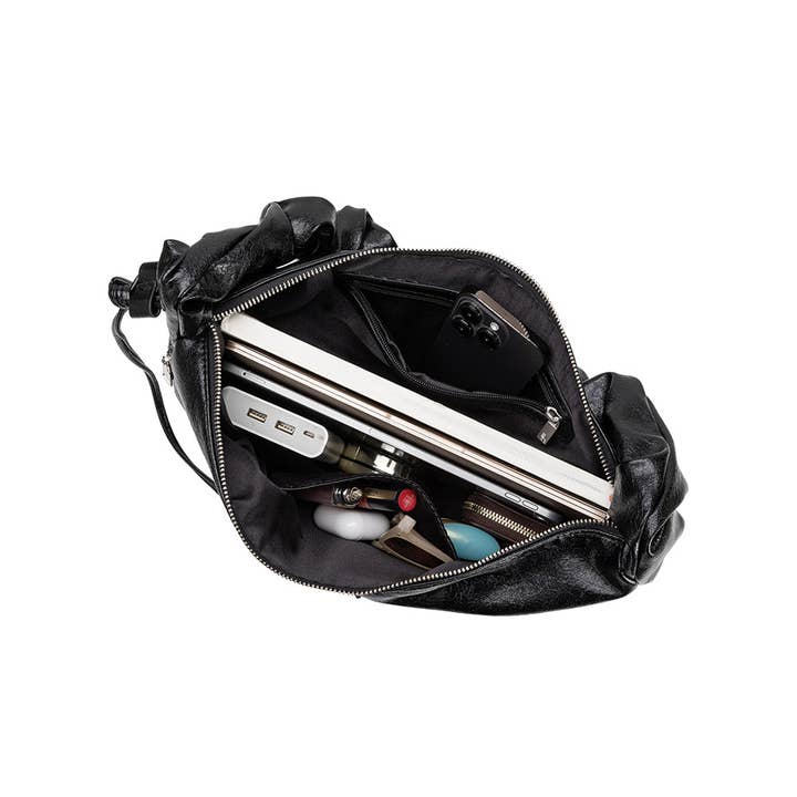 Melie Bianco - Wholesale Shoulder Bag - Women's - Reign Ivory Vegan Leather Shoulder Bag4