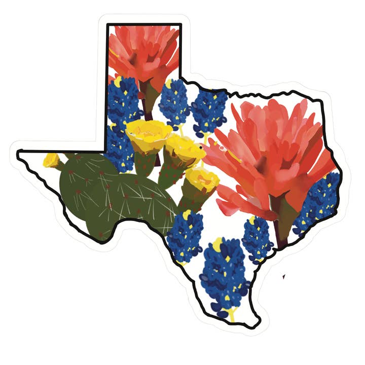 Texas Wildflower Vinyl Sticker for wholesale by Handmade By Myles