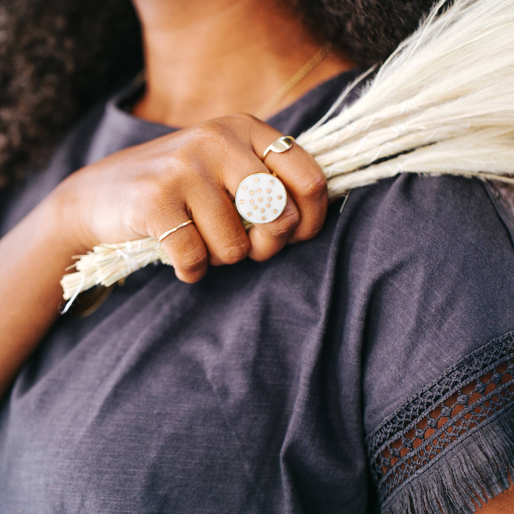 Amsha – wholesale Band/Stackad Ring – Stapling Ringar (Sats om 3)1