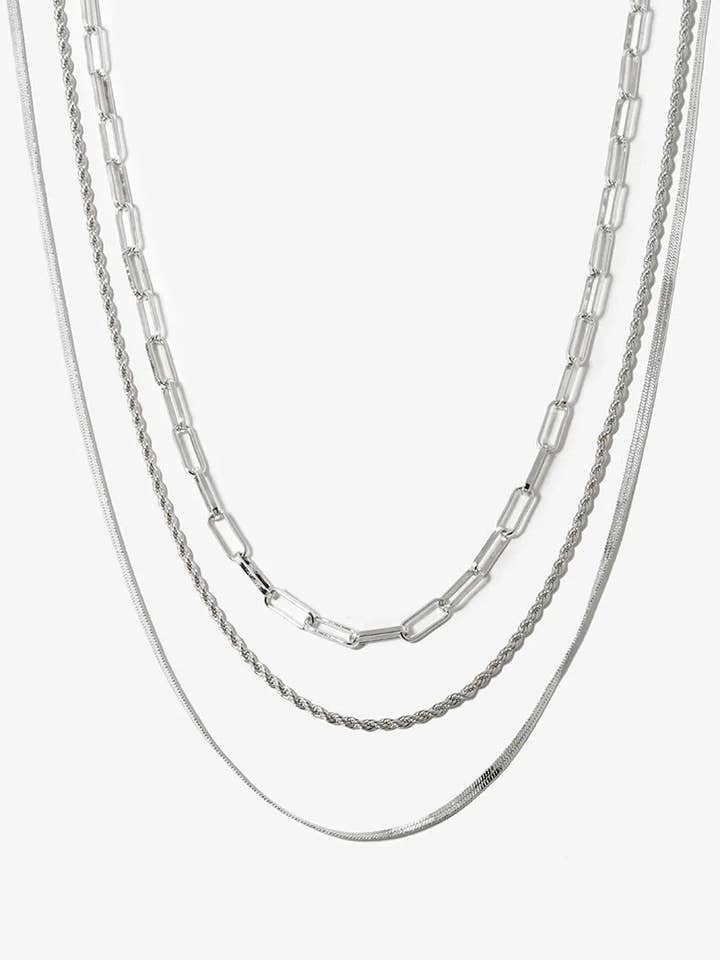 18K Gold Dipped Multi Chain Layered Necklace for wholesale by Wild Honey