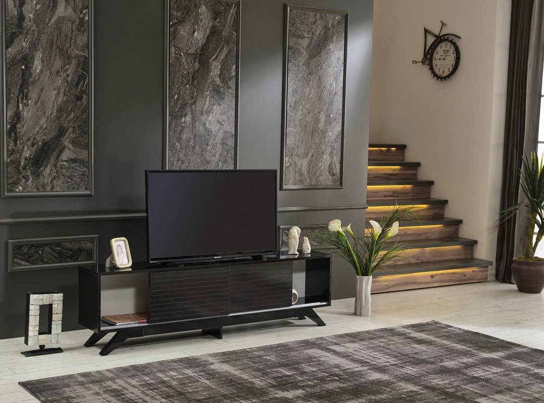 Luxia Tv Stand Black for wholesale on Faire4