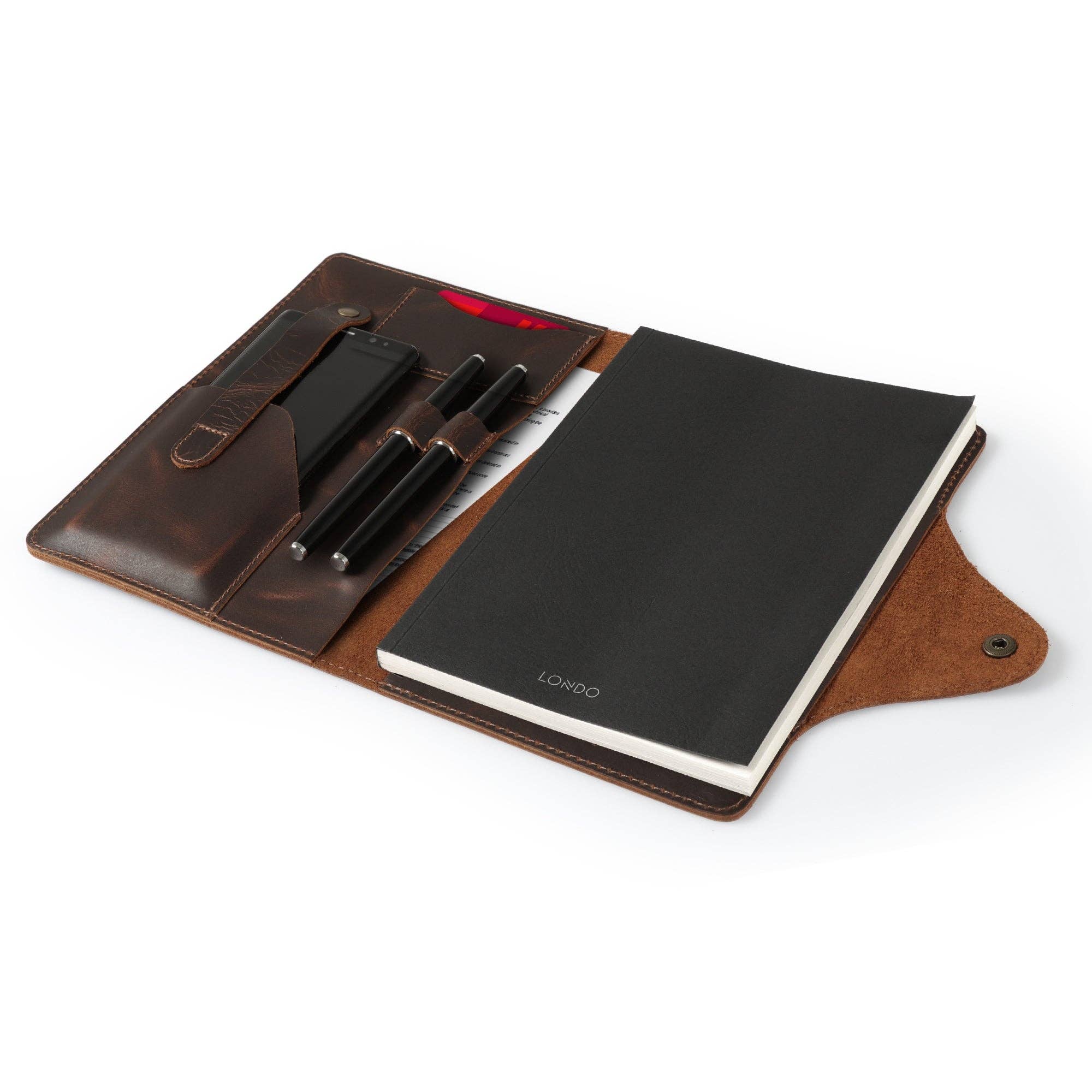Londo - Wholesale Journal Cover - Londo Personalized Top Grain Leather Portfolio with Notepad (Snap Closure & Lock)67