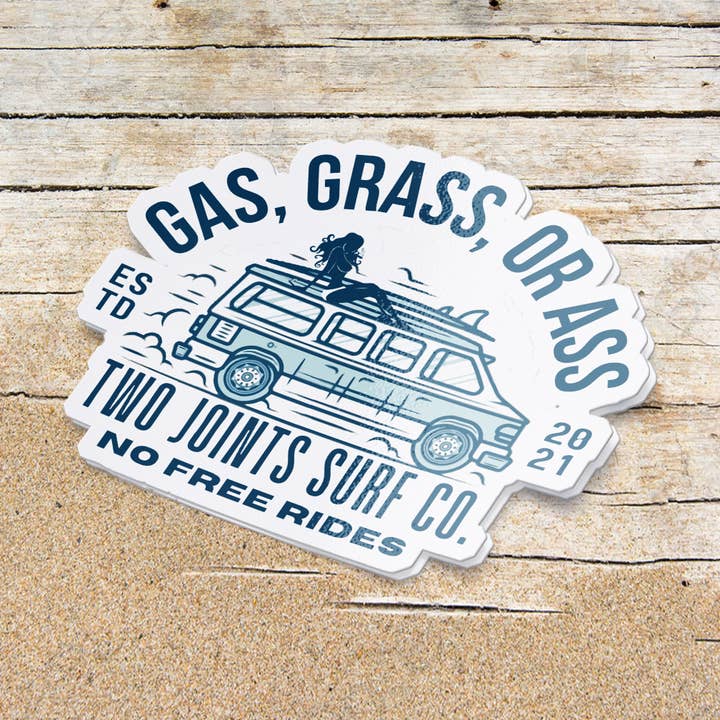 Adesivo No Free Rides per la vendita all'ingrosso da parte di Two Joints Surf Co.