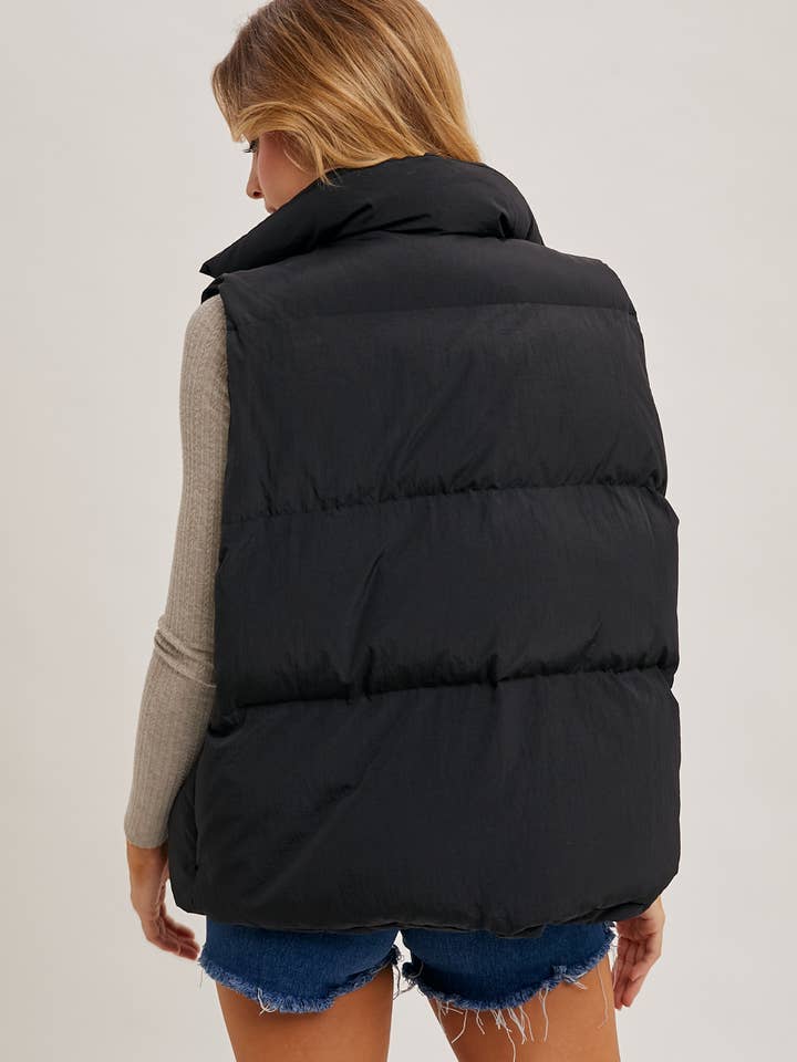 Bluivy - Wholesale Outerwear Vest - Women's - DENIM LAYERED PUFFER VEST5