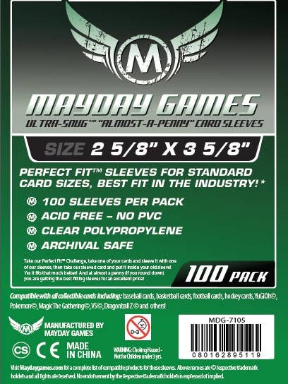 Ultra-Snug “Almost A Penny” Card Sleeves for wholesale by Mayday Games