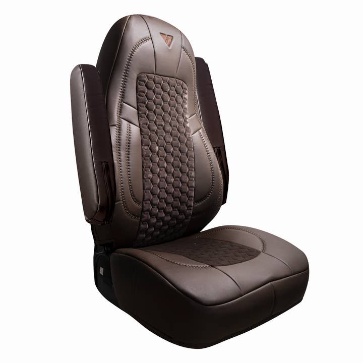 Leather Truck Seat Cover – Full Brown #2 for wholesale by V-TRUCK CORP