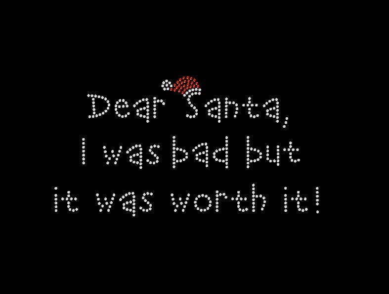 Wholesale Applique - Wholesale Patch - Dear Santa, Christmas, Shirt Size Iron on Rhinestones Hotfix0