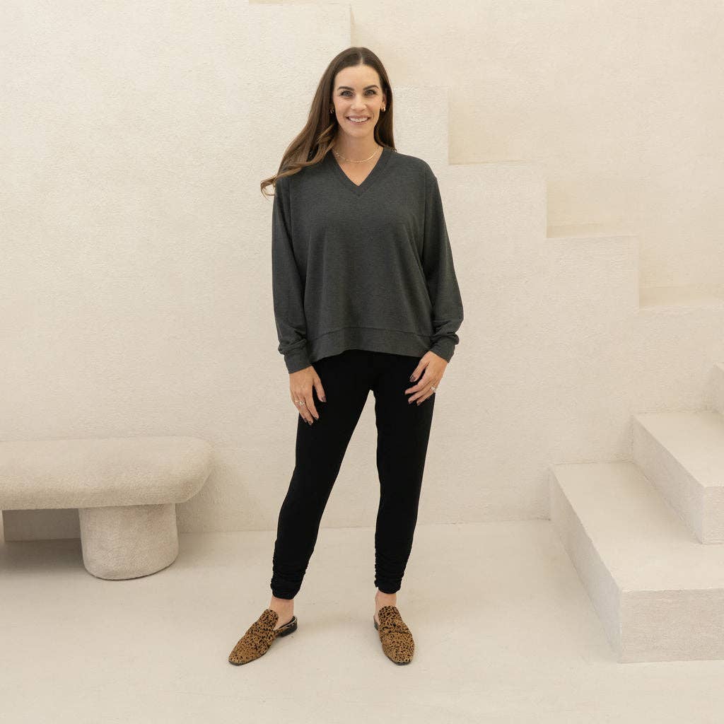 Encircled - Wholesale Sweatshirt - Women's - The Bamboo Merino Dressy V-Neck Sweatshirt5
