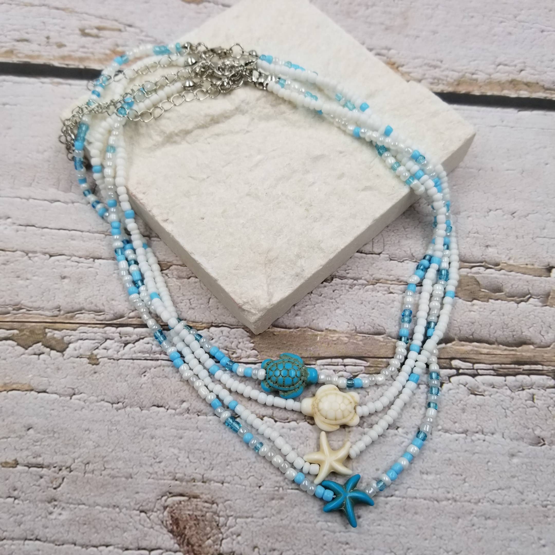 Treasure Wholesale – Colar pingente/pendente por atacado – Colar de Tartaruga Estrela do Mar para Férias na Praia1