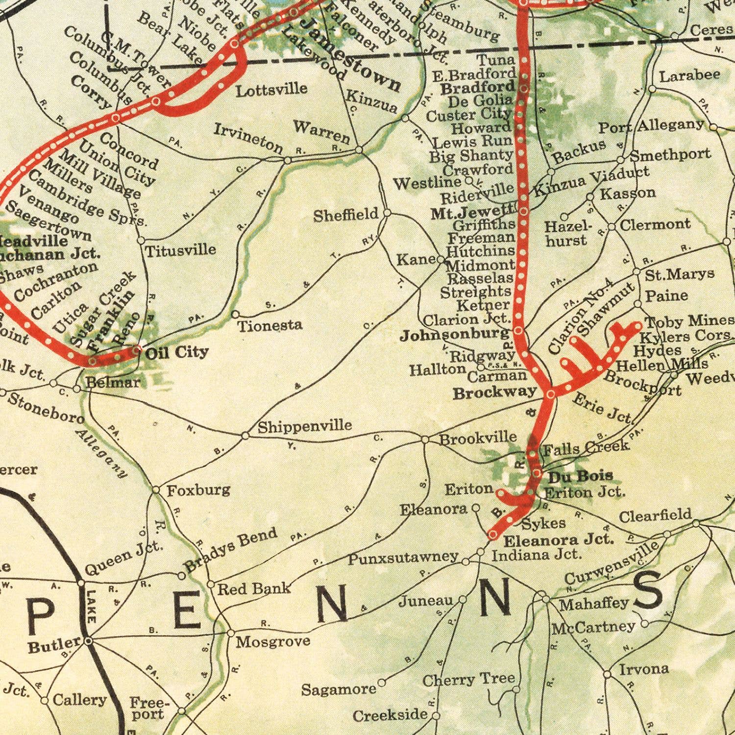 Ted's Vintage Art - Wholesale Map - Vintage Railroad Map of United States 19273