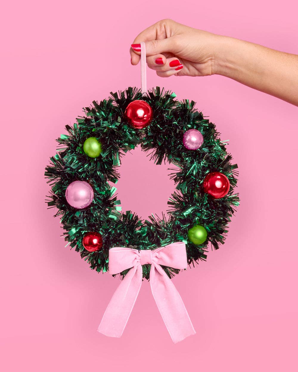 xo, Fetti - Vente Couronne - Une couronne de Noël - mini couronne iridescente verte pour les fêtes de Noël5