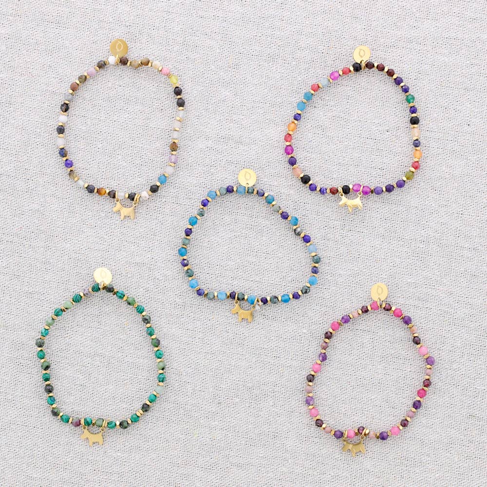 Sonata - Wholesale Beaded Bracelet - Elastic Steel Beaded Dog Pendant Bracelet1