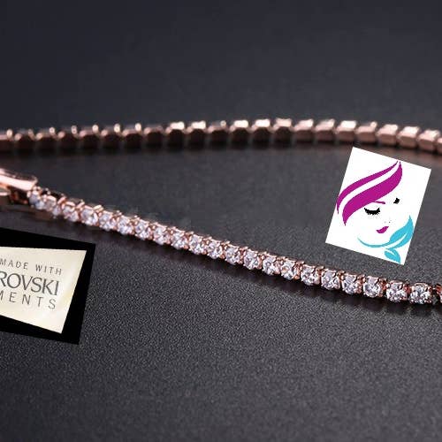 Feines Tennisarmband aus Roségold Original – 17 cm für den Großhandel von HTB