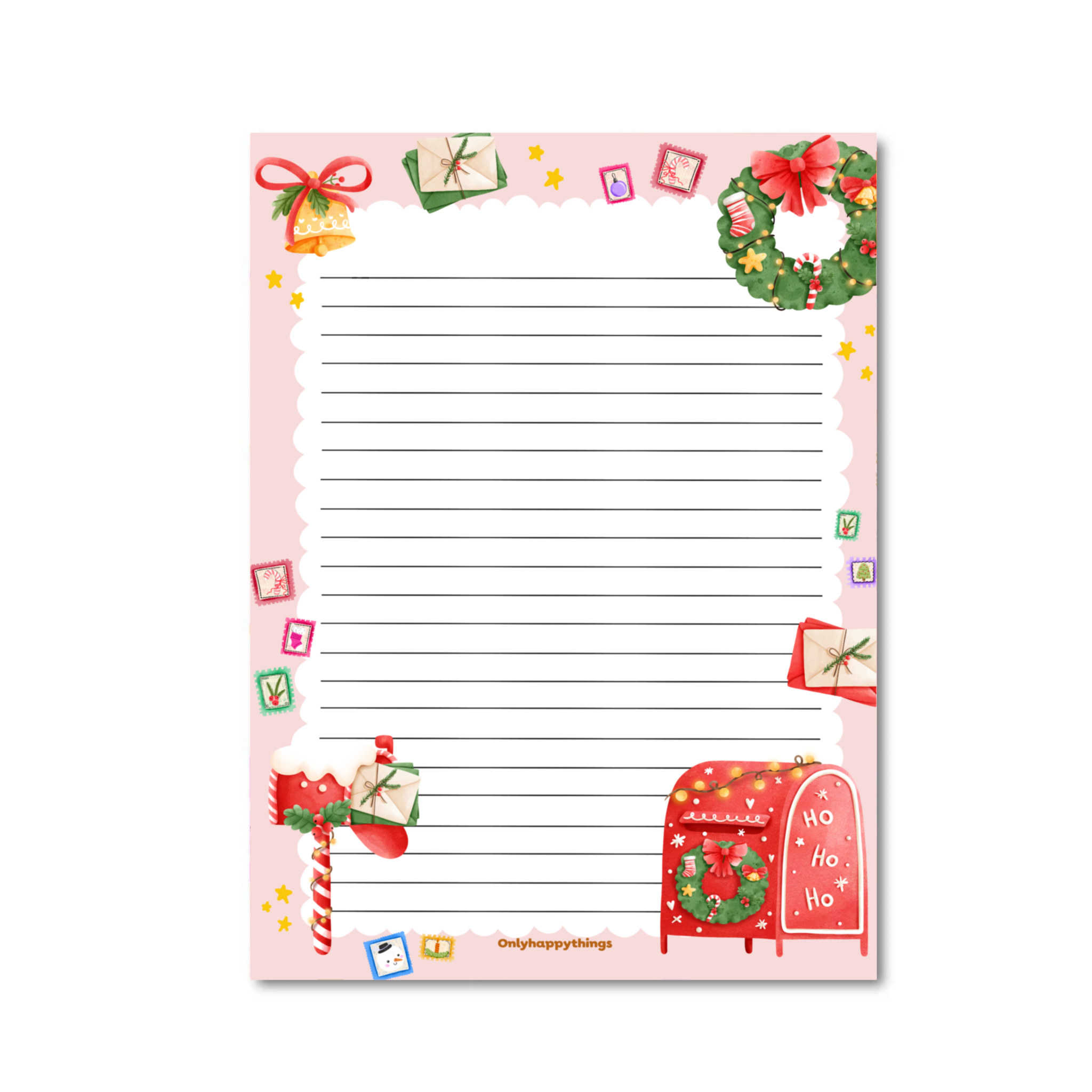 Only Happy Things Stationery - Wholesale Notepad - Notepad Christmas mail0