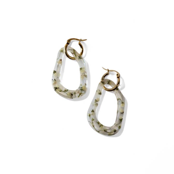 Jenny Be Free - Wholesale Hoop Earrings - Hoops: Resin Florals
