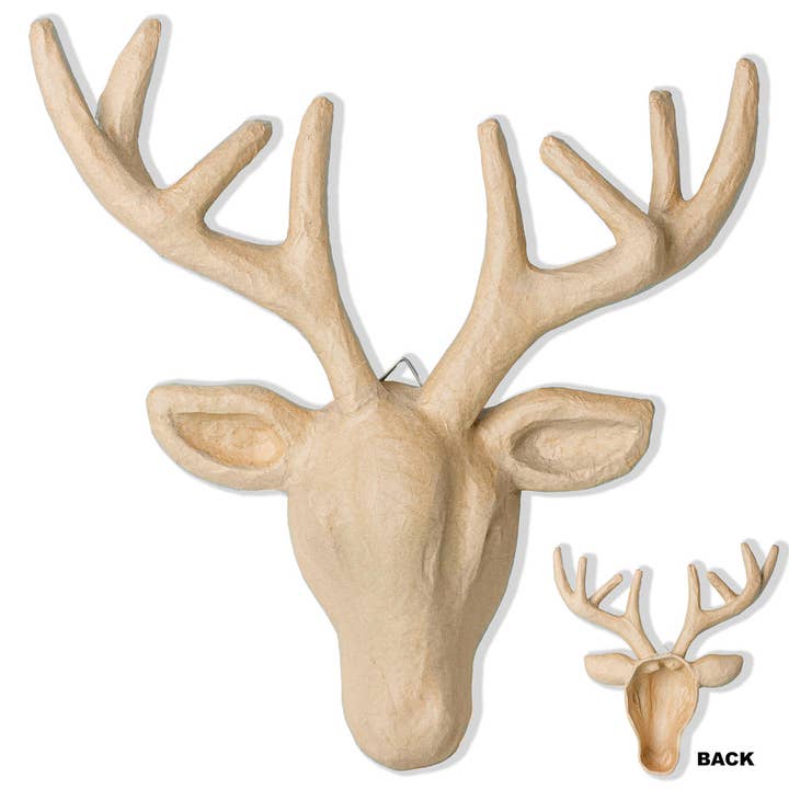 Factory Direct Craft - Wholesale Kerstdecoratie - 16" Papieren Maché Hertenkop met Gewei4