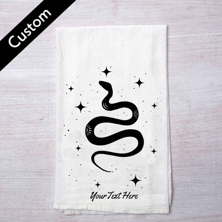 Aanpasbare Theedoek | Slang | Naam Toevoegen | Souvenir voor wholesale door Counter Couture