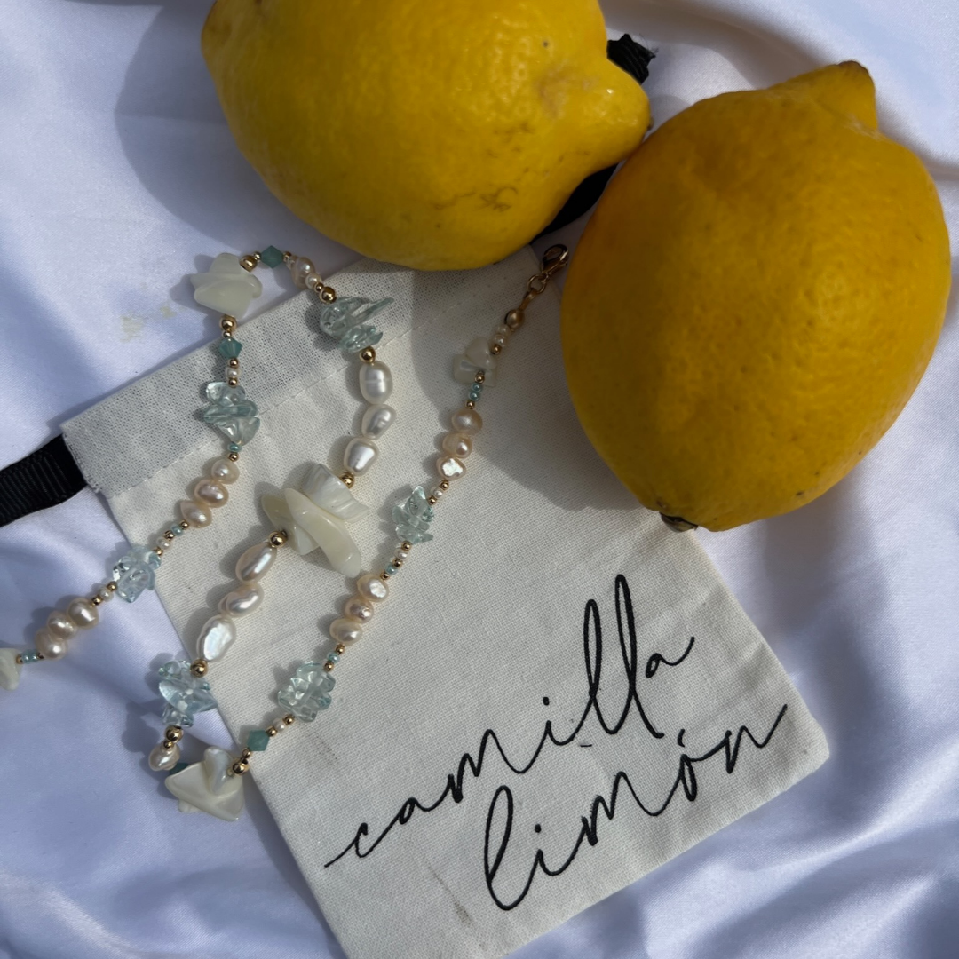 Camilla Limón - Wholesale Beaded/Pearl Necklace - Gemstone Fresh Water Pearl Mother of Pearl Gold Necklace9