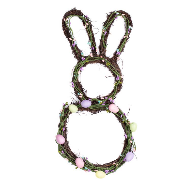 Factory Direct Craft – wholesale Wreath – 16-1/2" Natural Pip & Egg Grapevine Easter Bunny