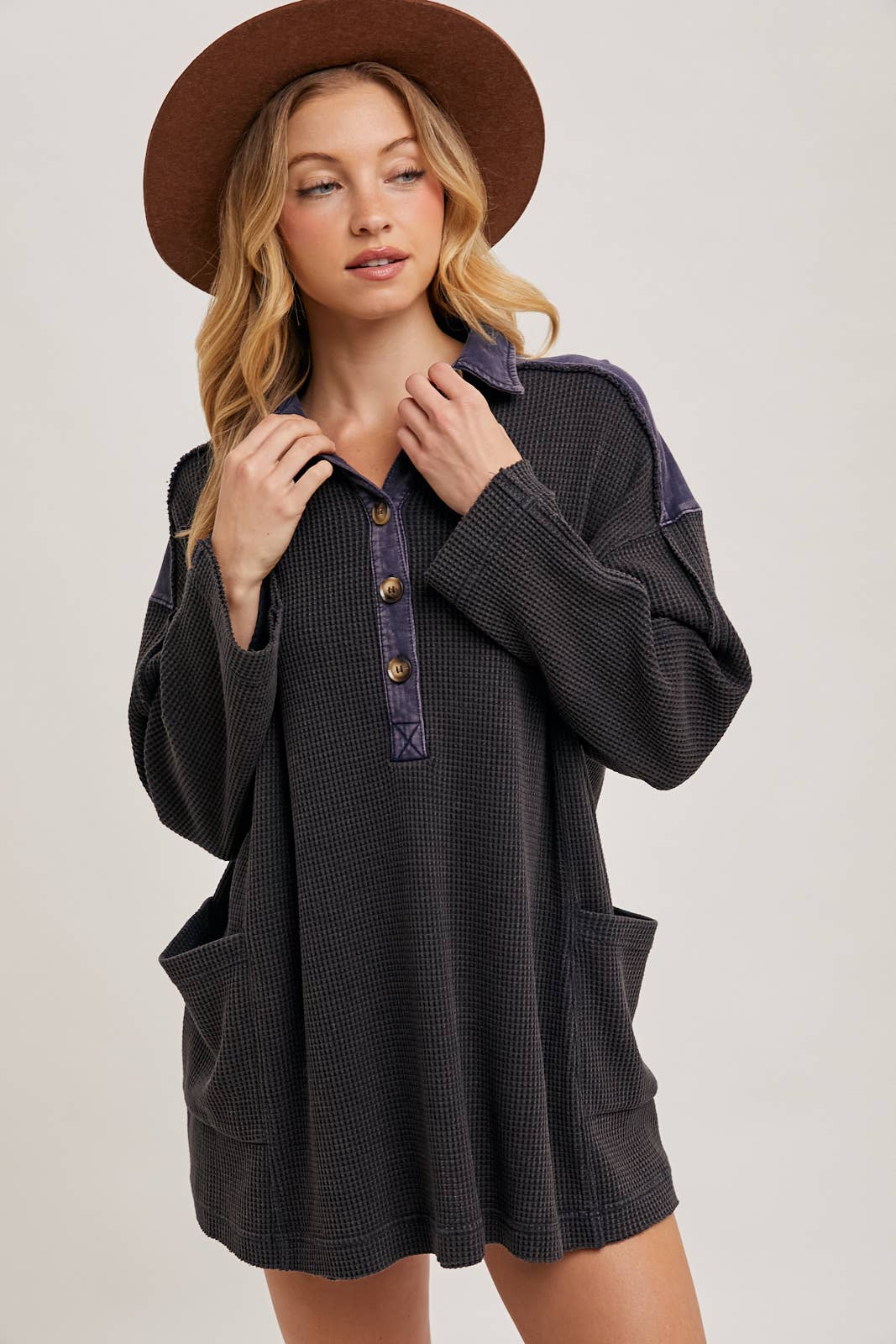 Bluivy - Wholesale Tunic - Women's - THERMAL HENLEY TUNIC SHIRT11