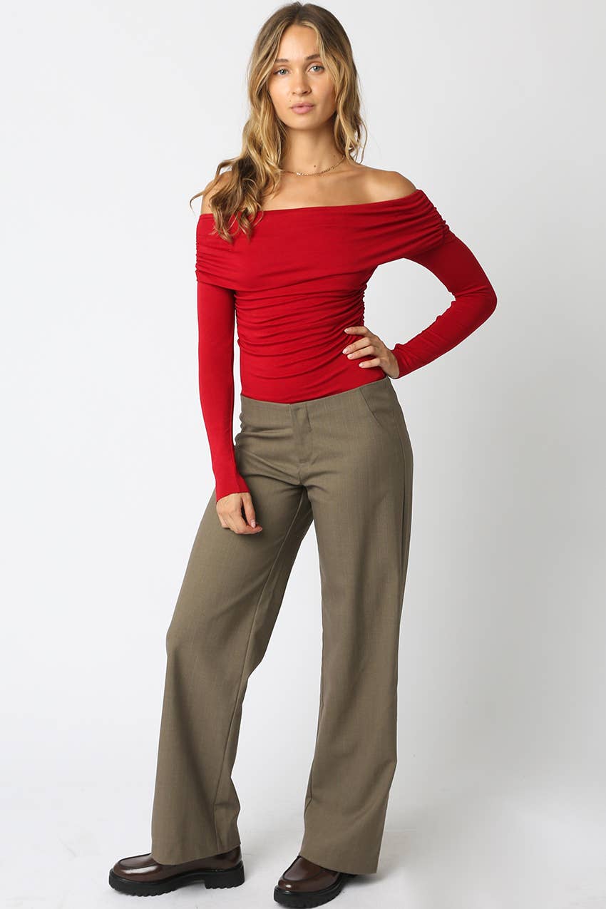 Olivaceous - Wholesale Bodysuit - Women's - Esther Off Bodysuit8