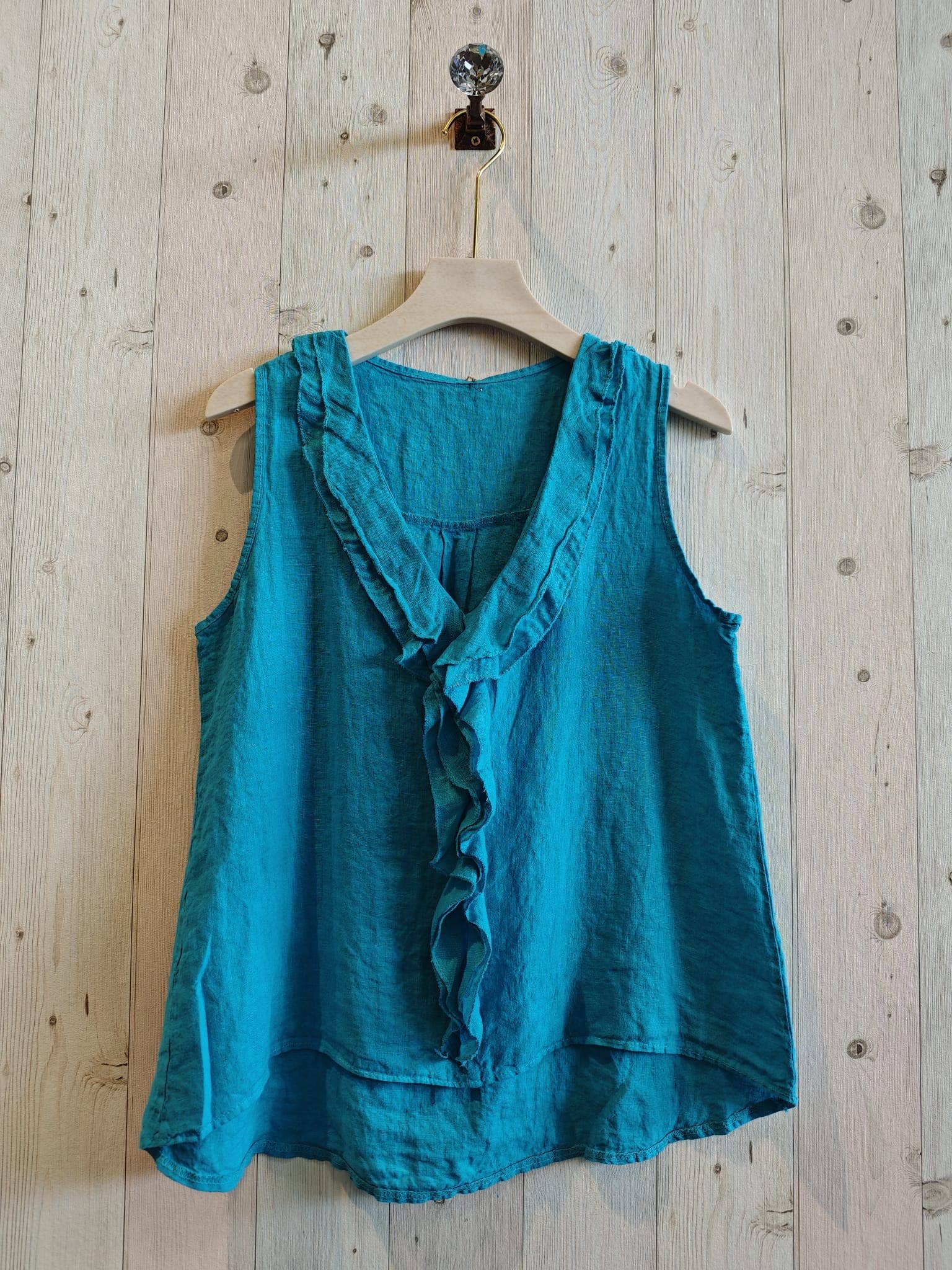 Linen & More - Wholesale Blouse - Women's - REF 17461 100% LINEN RUFFLE T-SHIRT4