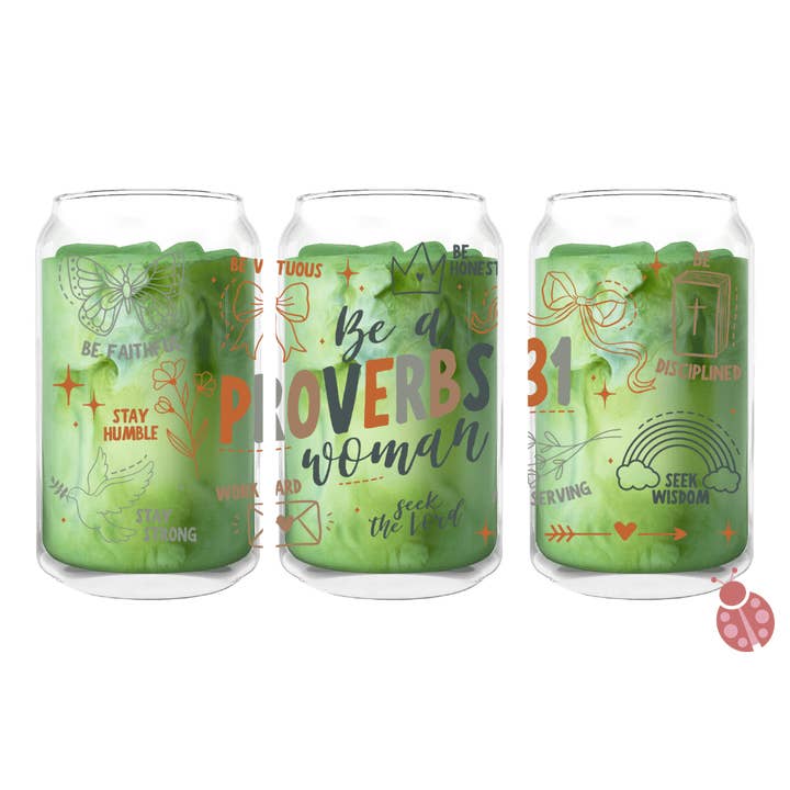 Proverbs 31 Woman | 16 oz Glass Can for wholesale by Made By Yen