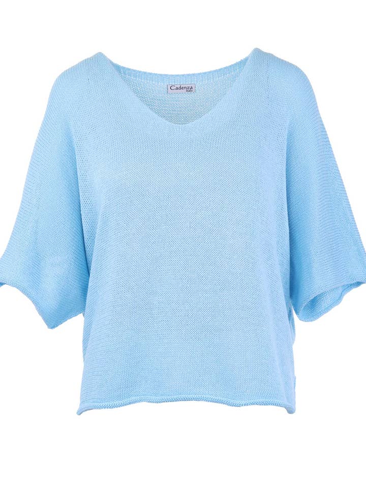 Cadenza Italy Ltd - Wholesale Knit Top - Women's - Cotton Blend V Neck Tunic Top11