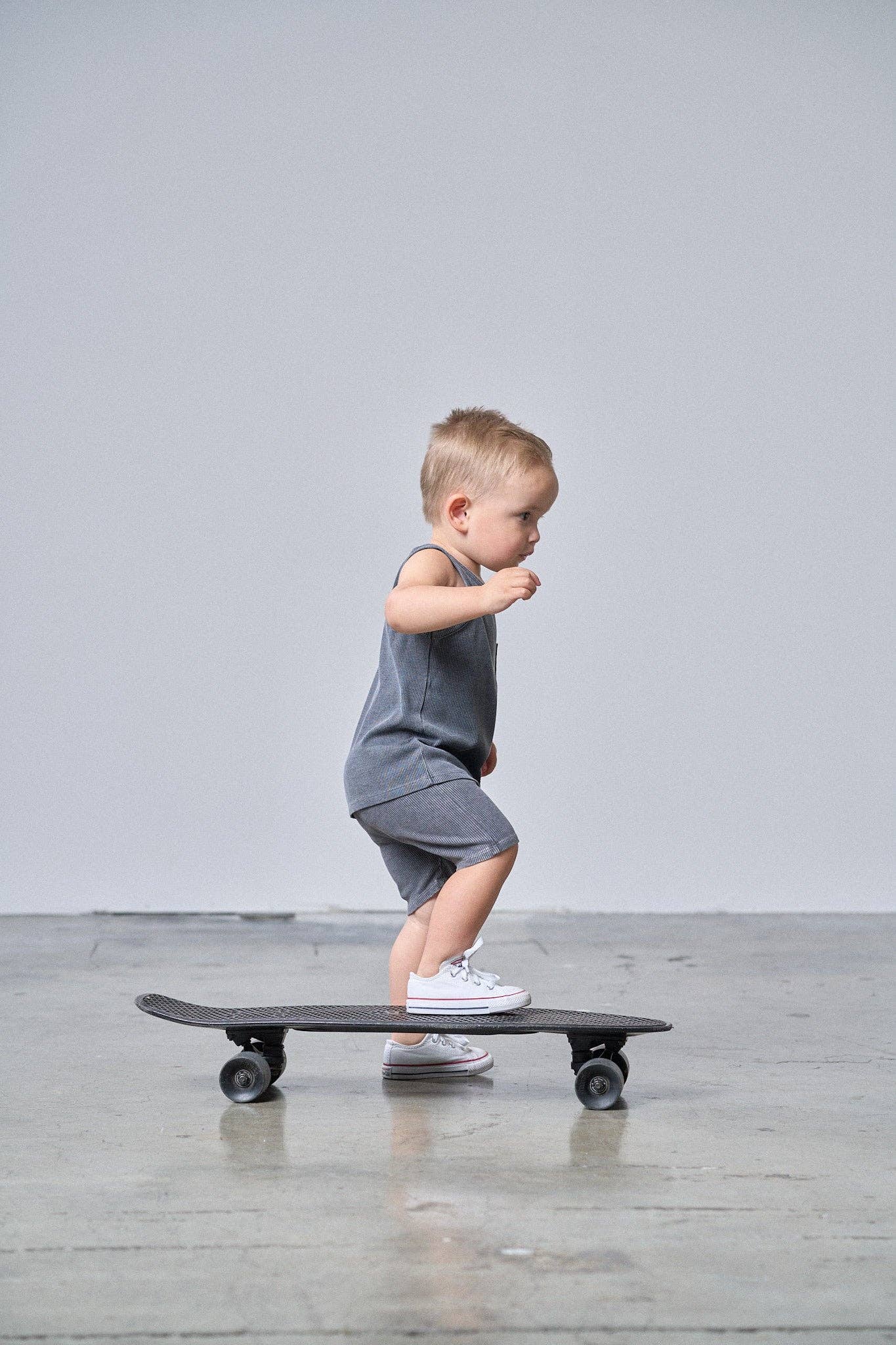 Little Bipsy - Wholesale Shorts - Kids - Acid Wash Ribbed Short - Black1